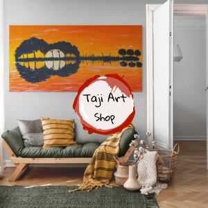 Savannah Arican Sunset Handpainted Wall Art on Canvas