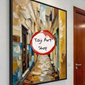 Lamu old town handpainted abstract wall art painting