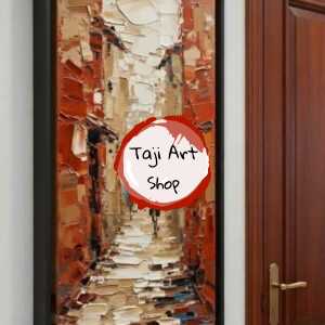 Lamu old town streets handpainted abstract wall art painting